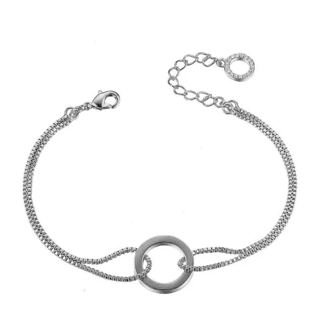 2022 New Fashion Luxury Punk Gold Silver Color Tennis Bracelets Bangle for Women Wedding on Hand Gift Jewelry Wholesale S5877b