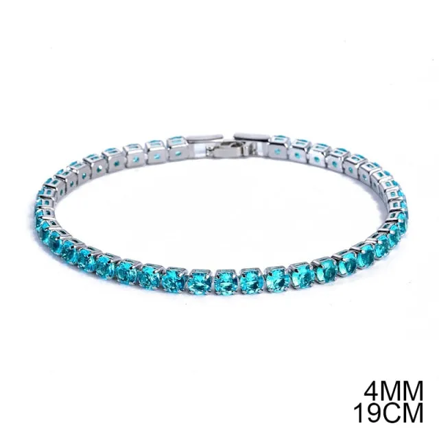 2022 New Fashion Luxury Punk Gold Silver Color Tennis Bracelets Bangle for Women Wedding on Hand Gift Jewelry Wholesale S5877b