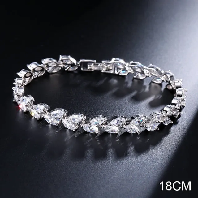 2022 New Fashion Luxury Punk Gold Silver Color Tennis Bracelets Bangle for Women Wedding on Hand Gift Jewelry Wholesale S5877b