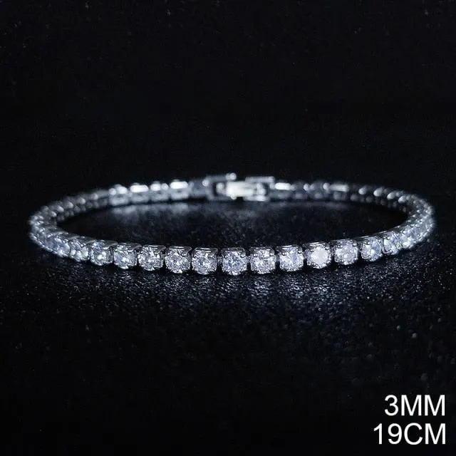 2022 New Fashion Luxury Punk Gold Silver Color Tennis Bracelets Bangle for Women Wedding on Hand Gift Jewelry Wholesale S5877b