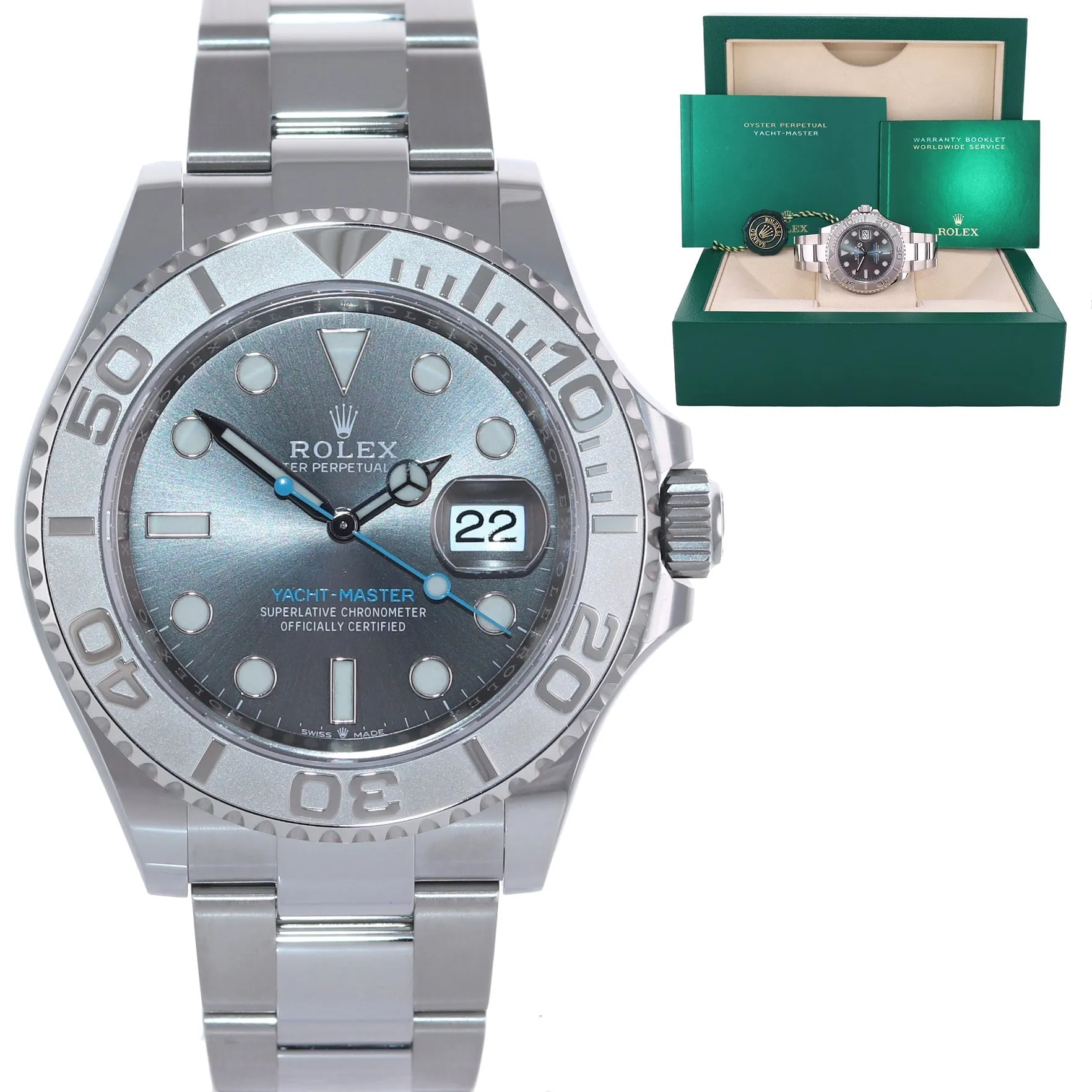 2023 MINT Rolex Yacht-Master 40mm 126622 Stainless Steel Platinum Rhodium Watch