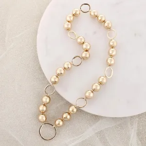21" Gold Bead Stretch Necklace With Circles