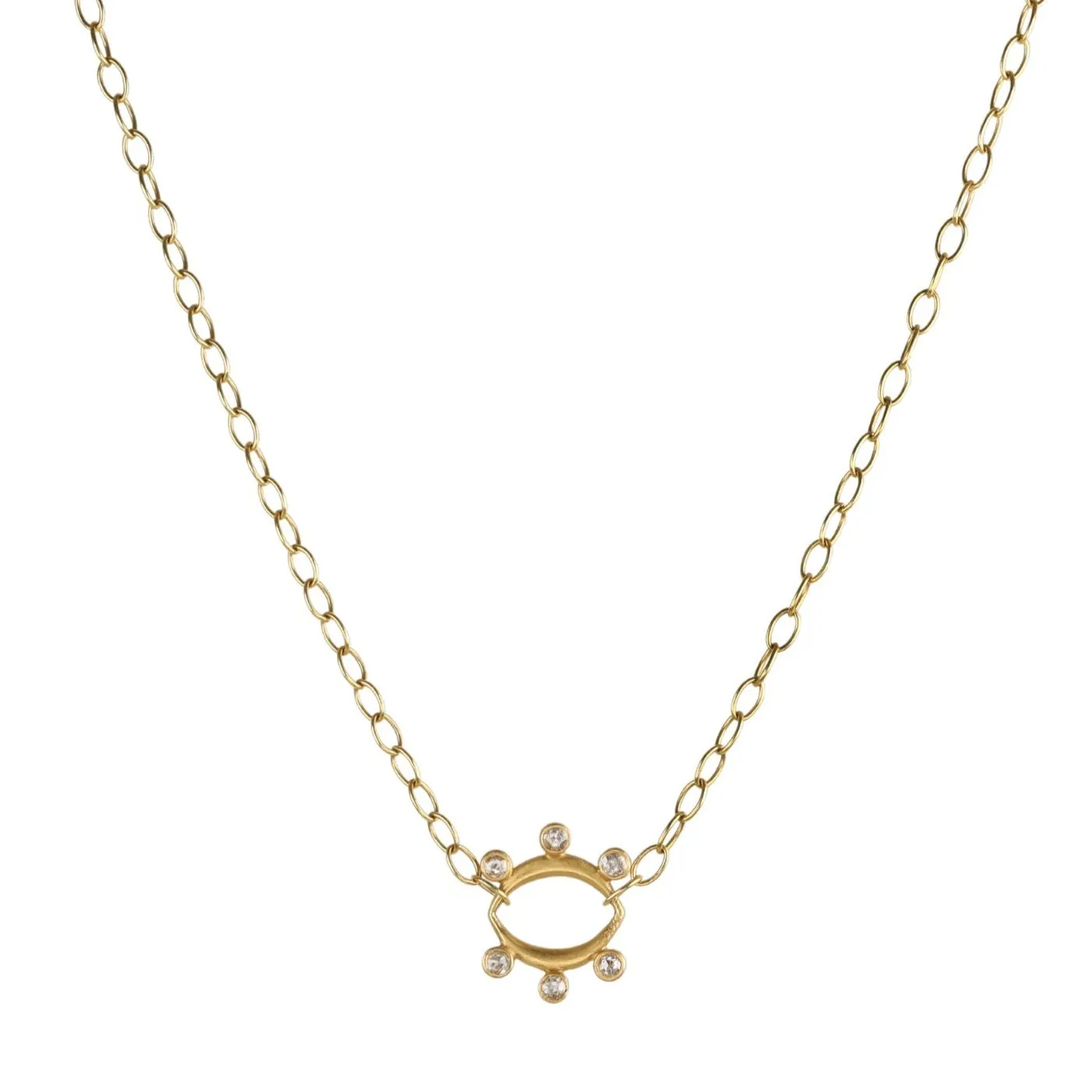 22K Gold "Galaxy" Necklace with Six Bezel-Set Diamonds