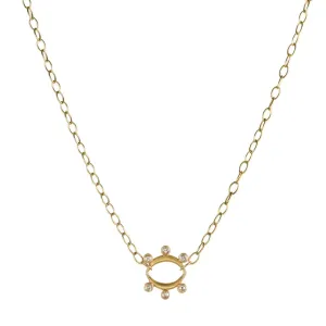 22K Gold "Galaxy" Necklace with Six Bezel-Set Diamonds