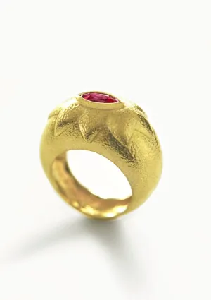 22K Gold Ruby Ring