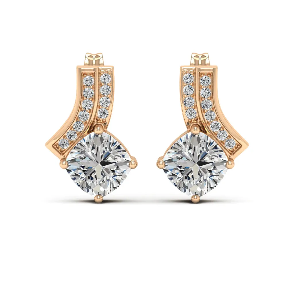 2.31 d.e.w cts Emma Moissanite Stud Earrings