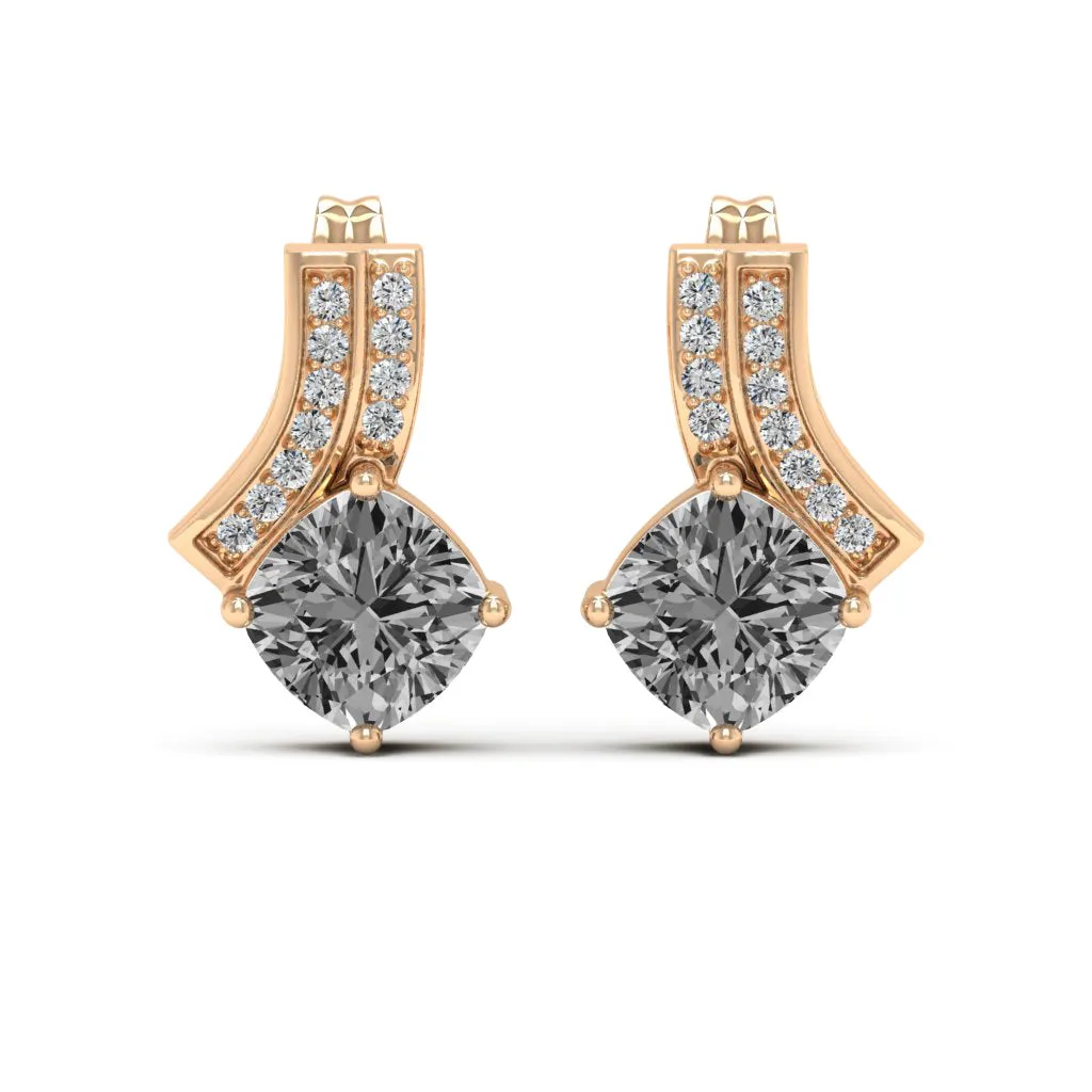 2.31 d.e.w cts Emma Moissanite Stud Earrings