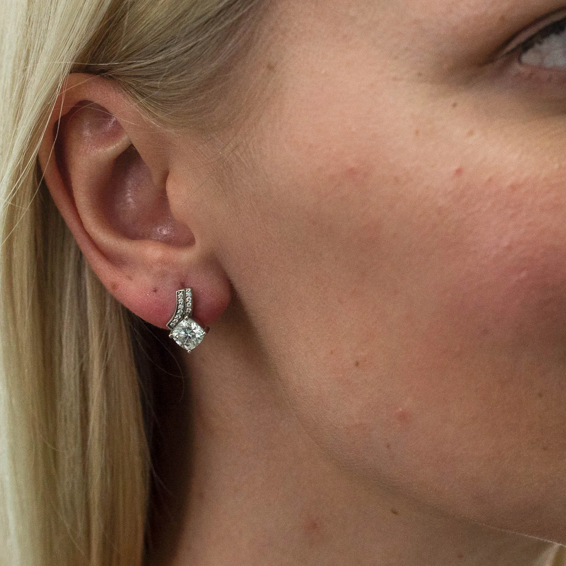 2.31 d.e.w cts Emma Moissanite Stud Earrings