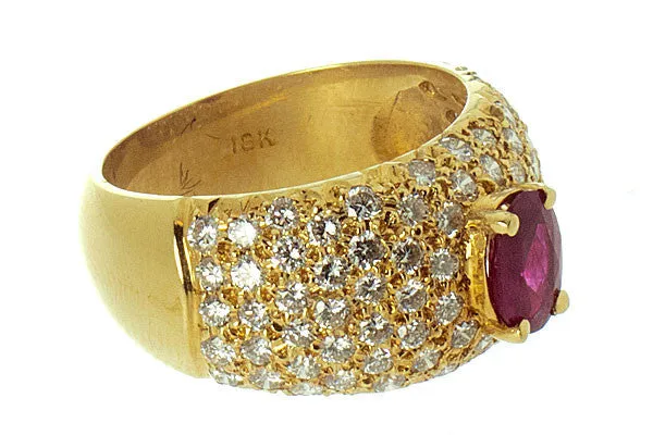 2.59ct Ruby & Pave' Diamond Ring