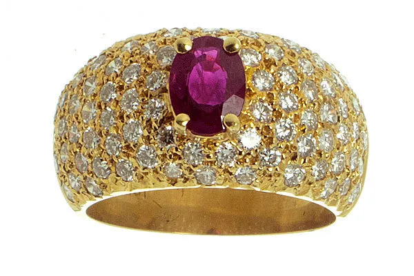 2.59ct Ruby & Pave' Diamond Ring