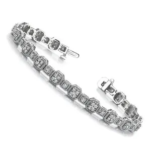 3.00-3.00 CT Round Cut Diamonds - Tennis Bracelet