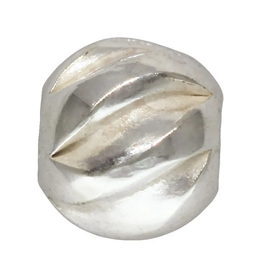 3.0mm Twist Bead 1.2mm Hole, Sterling Silver. Made in USA. #5001203T