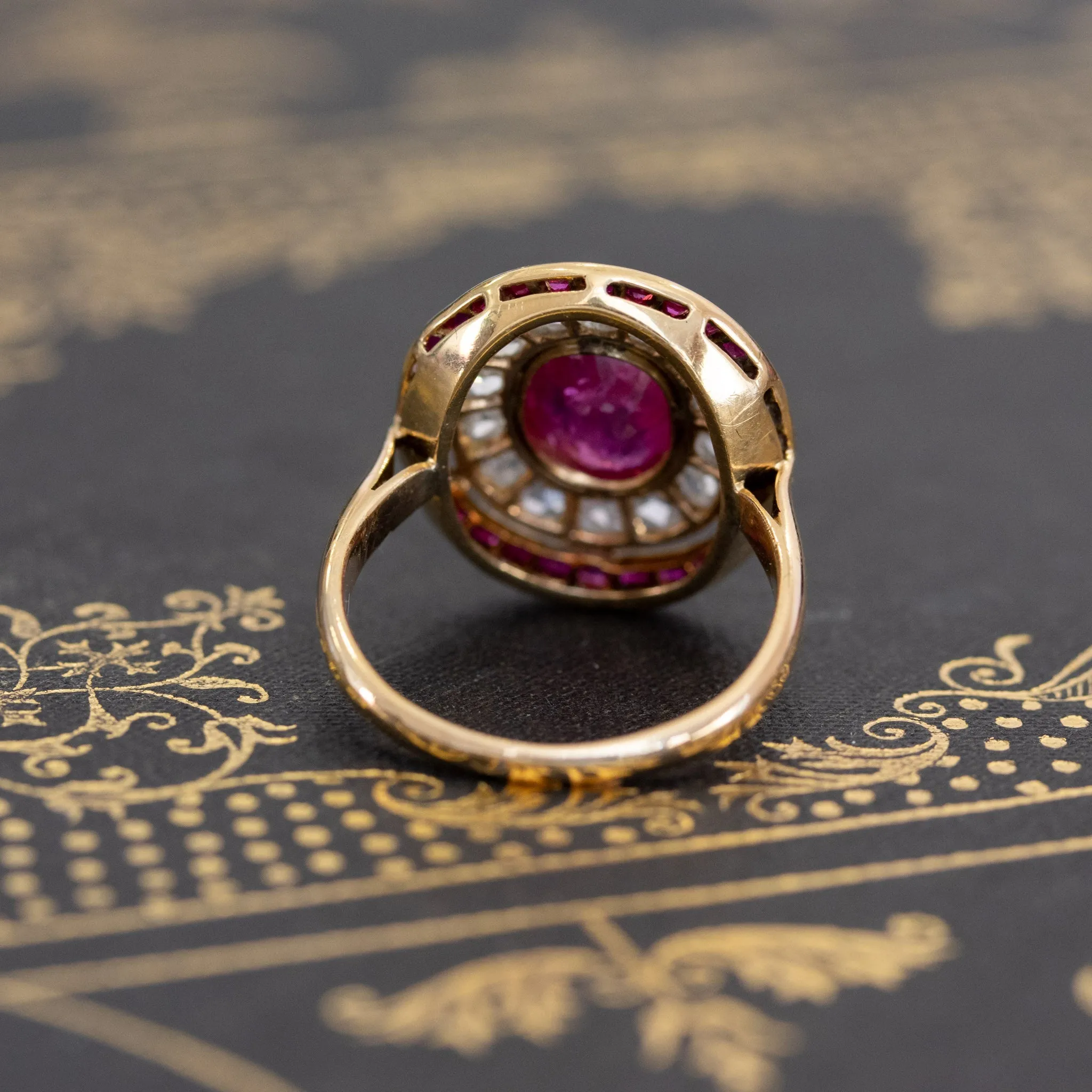 3.27ctw Burma No-heat Ruby Cluster Ring
