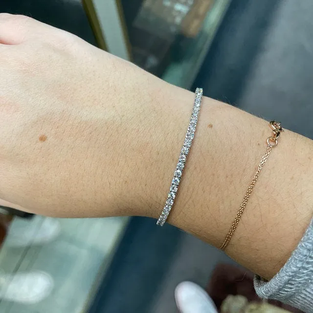 3.72 Carat Natural Diamond Tennis Bracelet G SI 14K White Gold 6.5''
