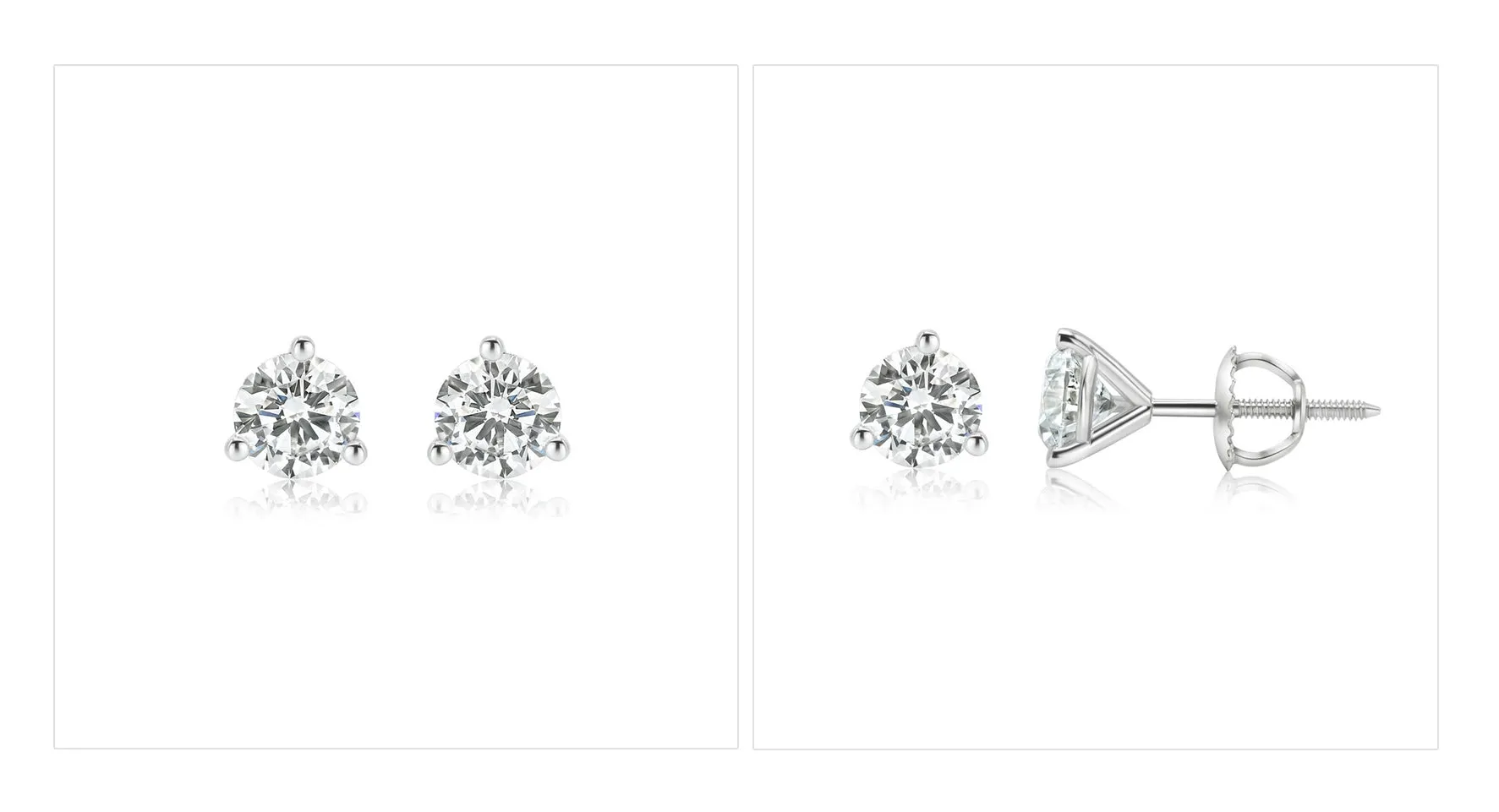3ct Total Weight Lab Diamond Stud earrings