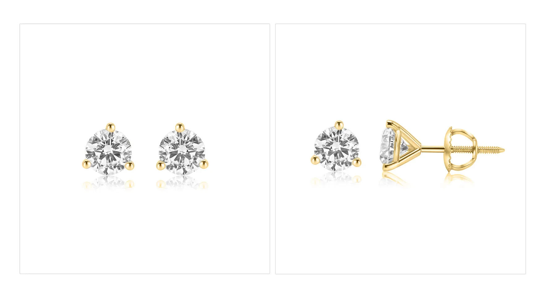 3ct Total Weight Lab Diamond Stud earrings