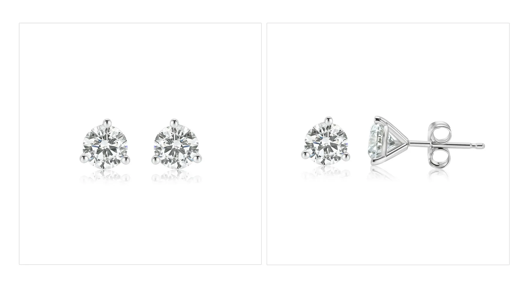 3ct Total Weight Lab Diamond Stud earrings