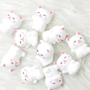 3D Pink Cat Silicone Focal Beads Wholesale, animal focal beads, 3D focal beads