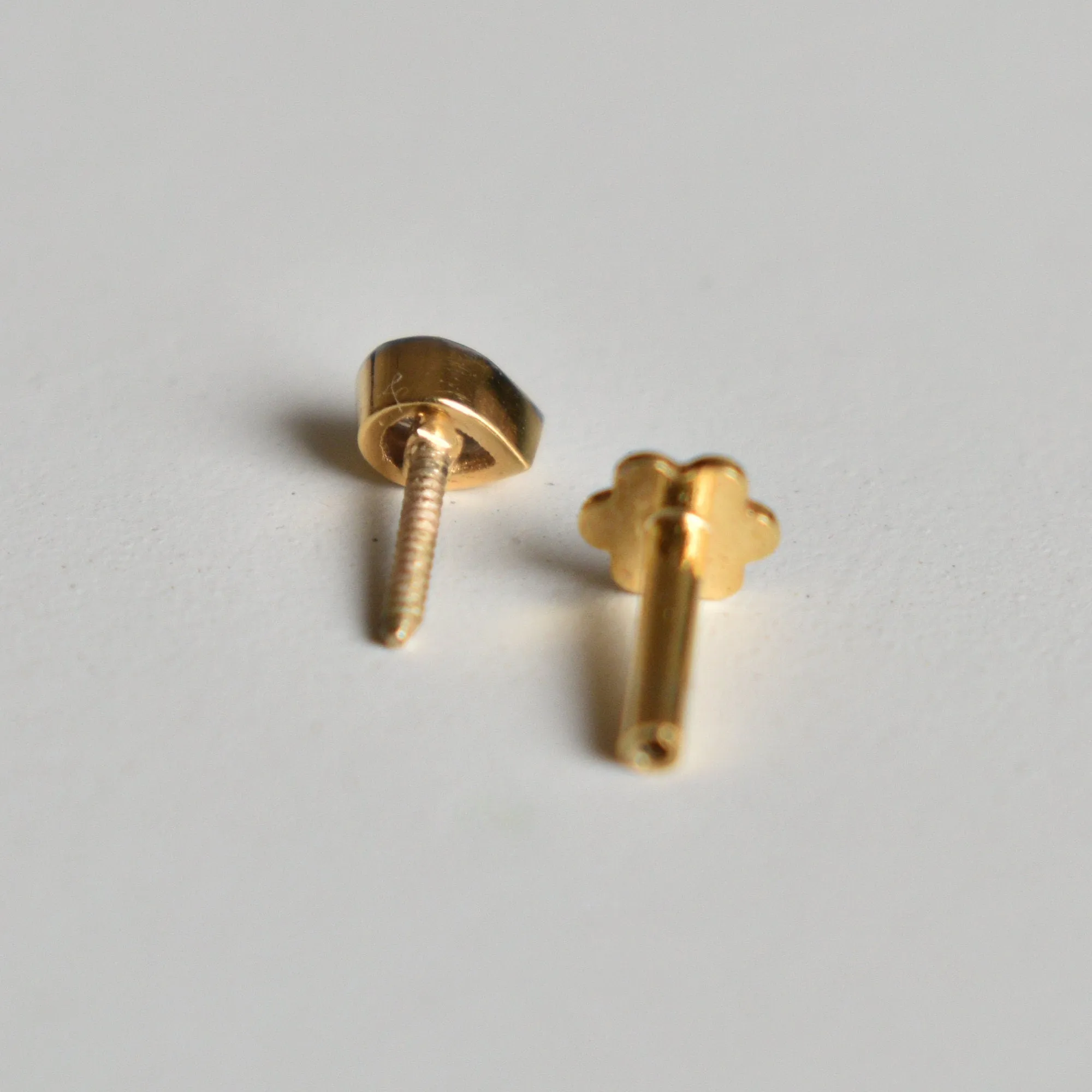 3x2 mm Natural Pear Diamond Flatback Earring in 14k Solid Gold