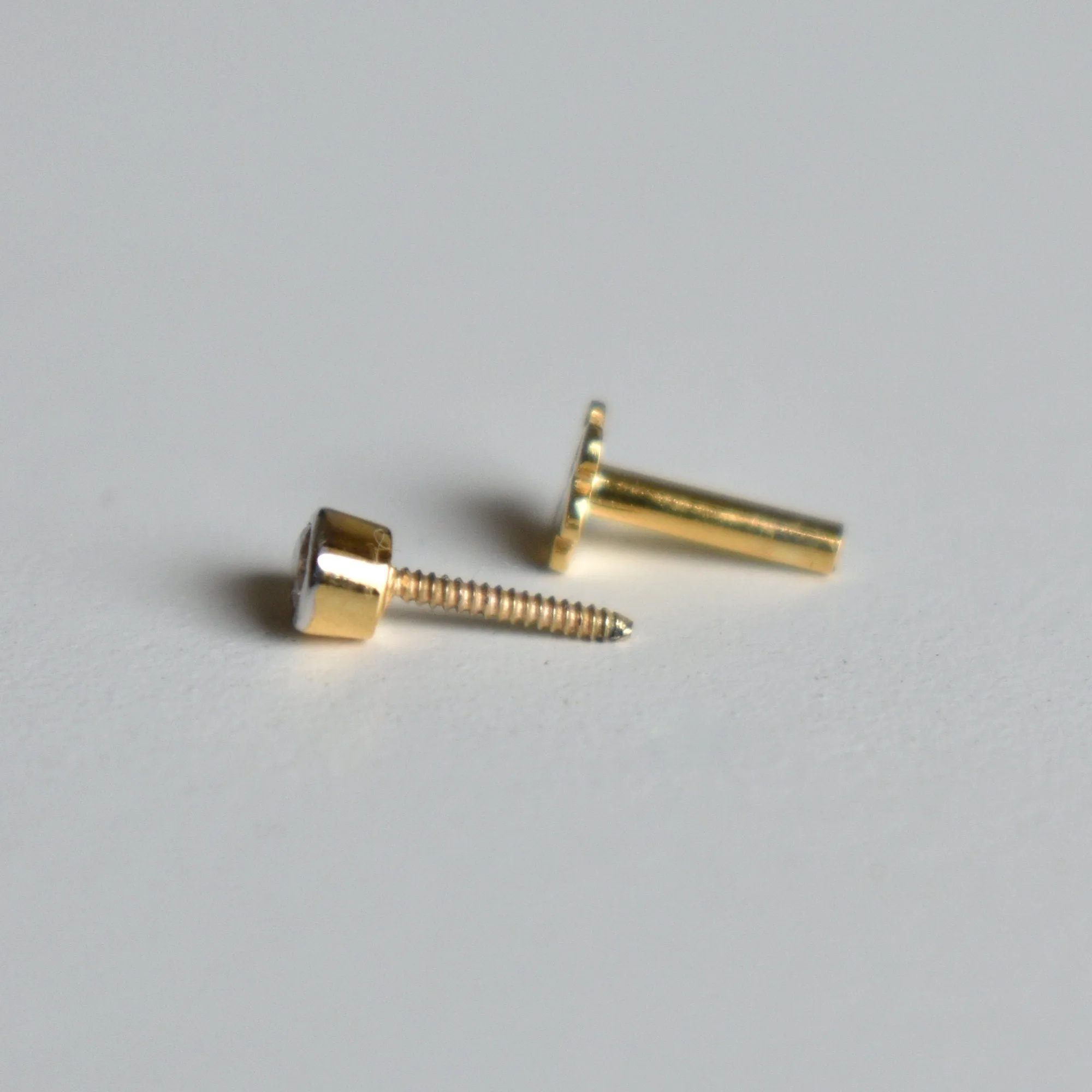 3x2 mm Natural Pear Diamond Flatback Earring in 14k Solid Gold