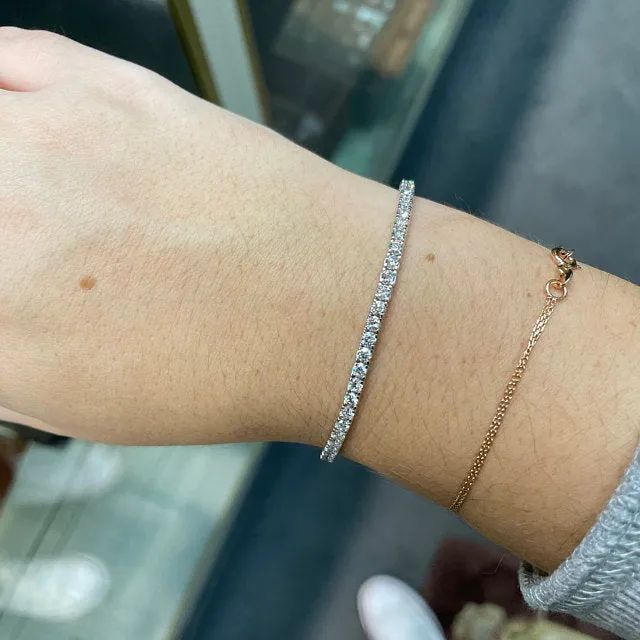 4.28 Carat Natural Diamond Tennis Bracelet G SI 14K White Gold 7.5''
