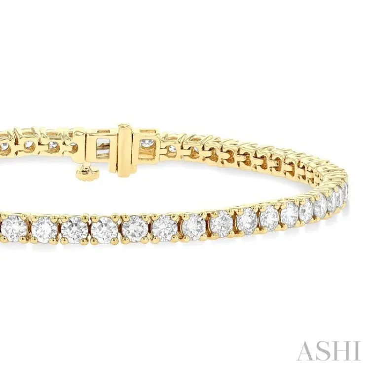 5 ctw Round Cut Diamond Tennis Bracelet in 14K Yellow Gold