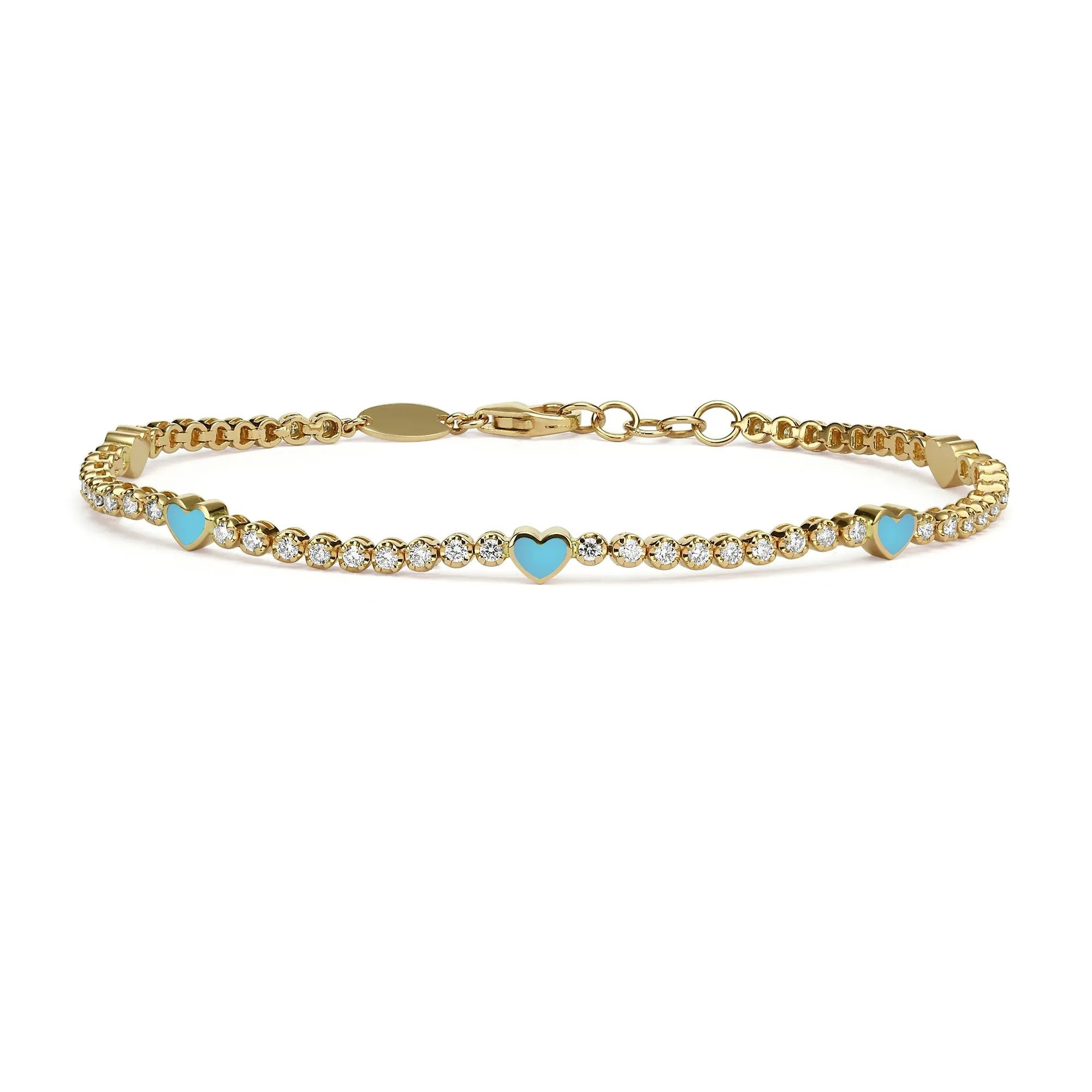 5 hearts mini tennis bracelet