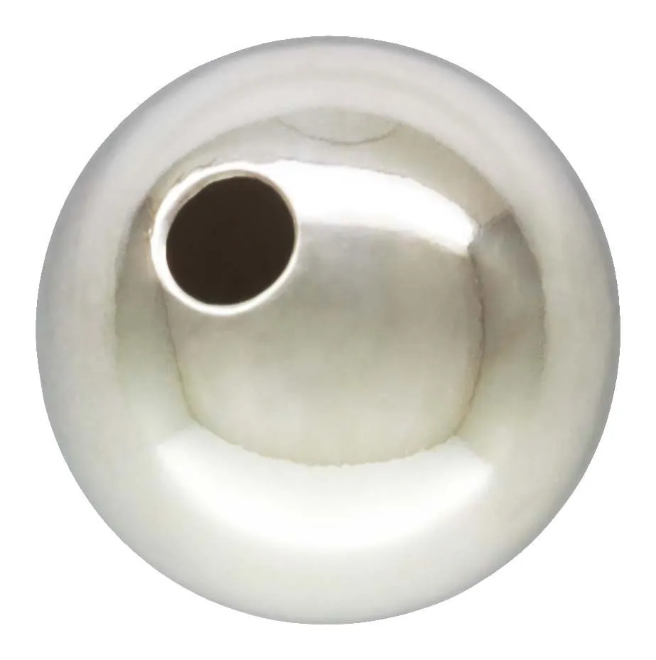 6.0mm Bead Light 1.4mm Hole, Sterling Silver. Made in USA. #50012061