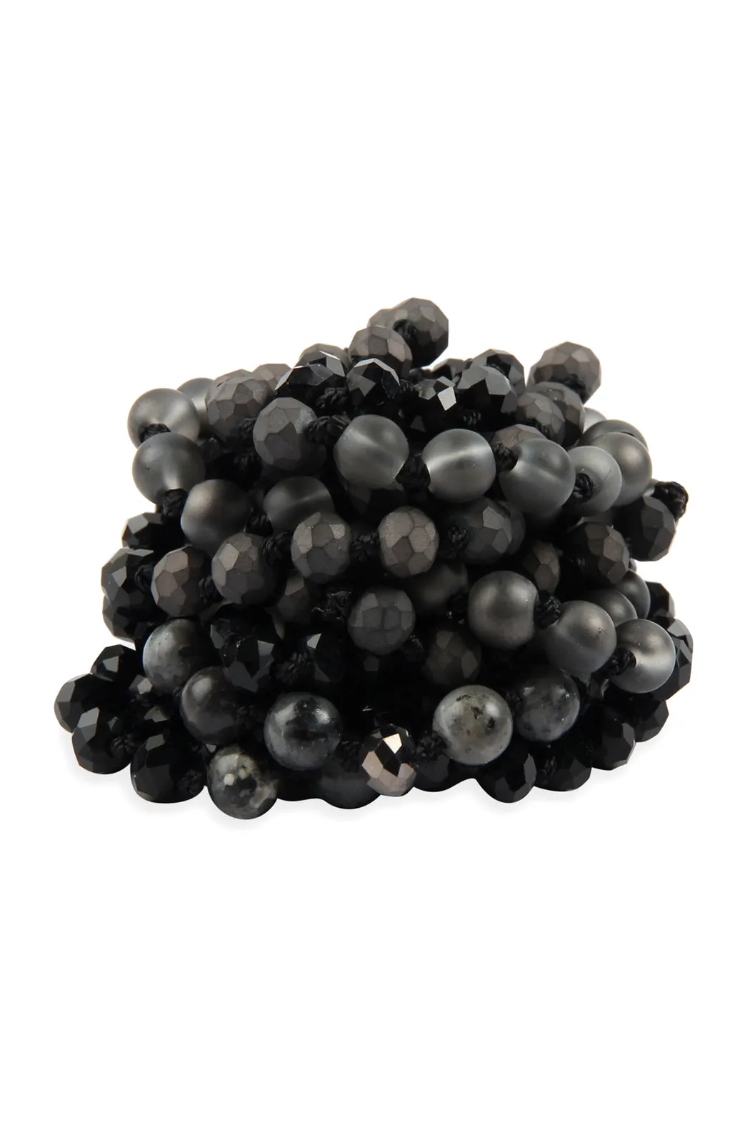 6MM TWO LINE MIXED BEADS NECKLACE