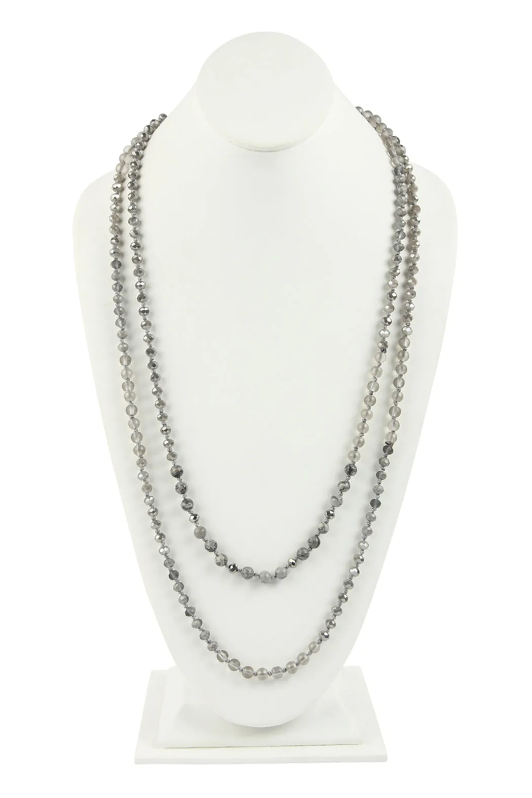 6MM TWO LINE MIXED BEADS NECKLACE