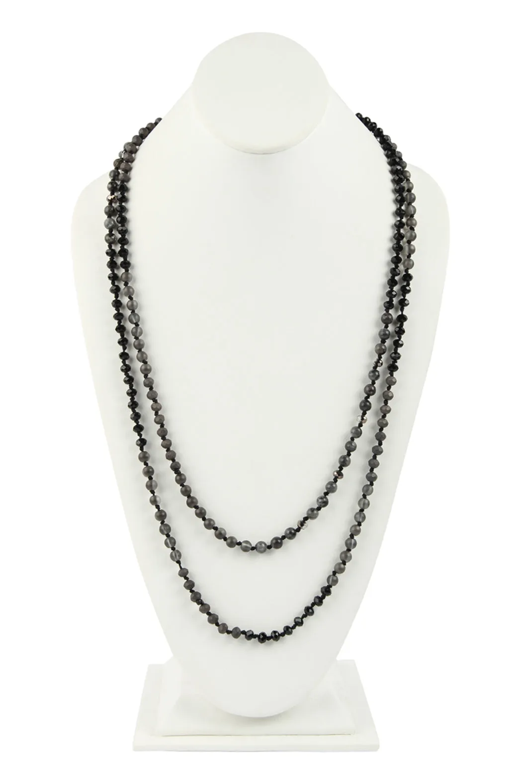 6MM TWO LINE MIXED BEADS NECKLACE