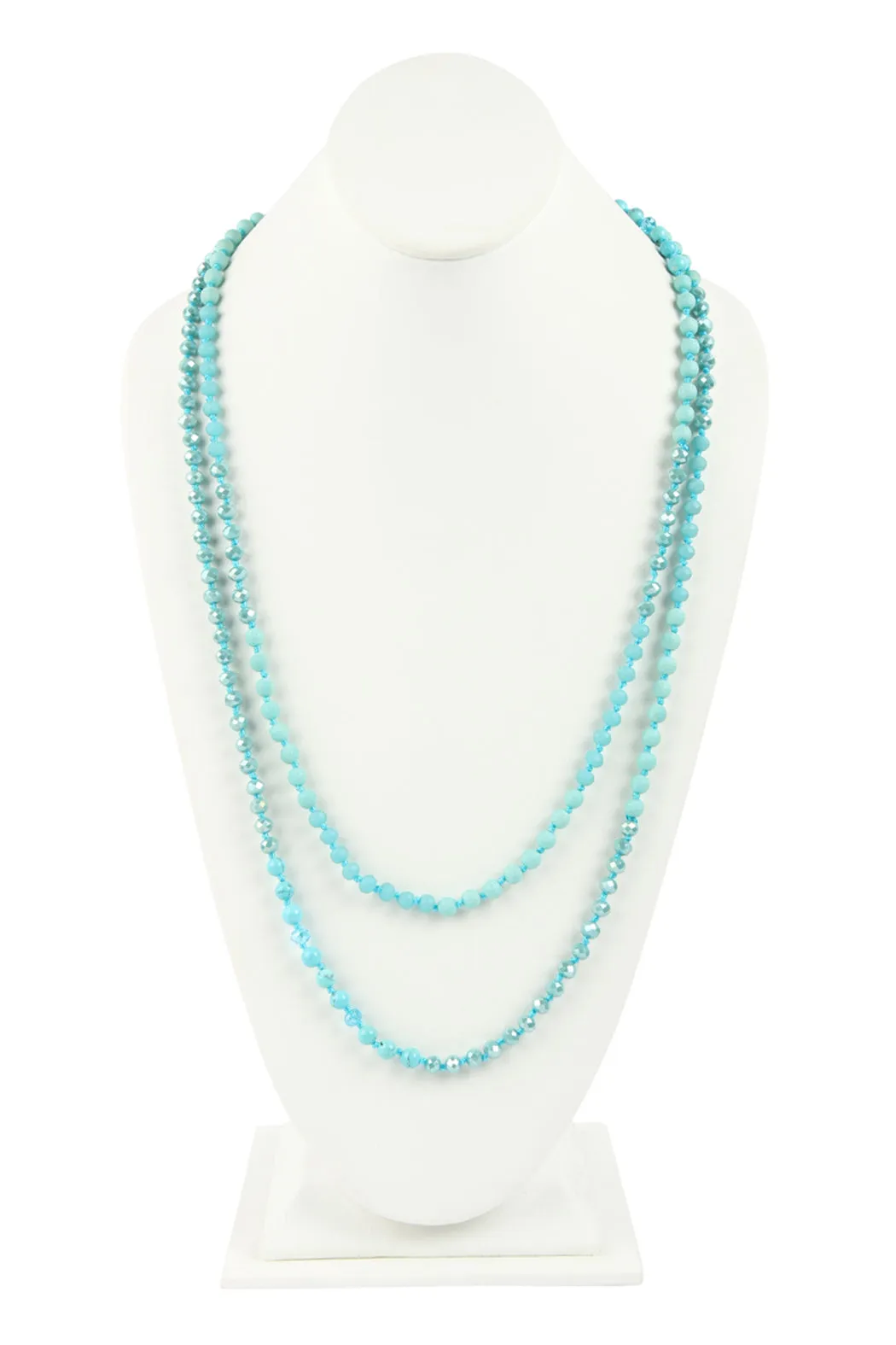 6MM TWO LINE MIXED BEADS NECKLACE