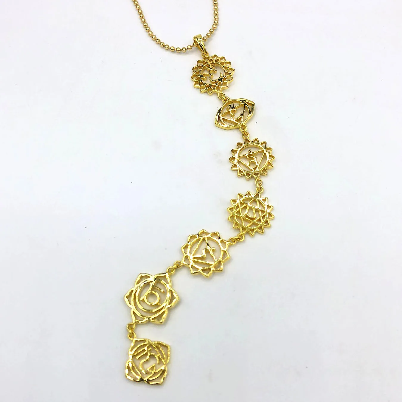 7 Chakras Necklace Gold