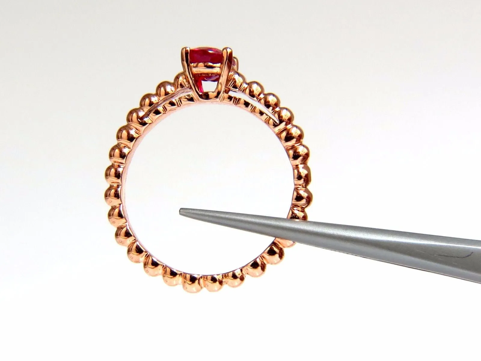 .82ct natural vivid bright ruby solitaire ring & band 14kt