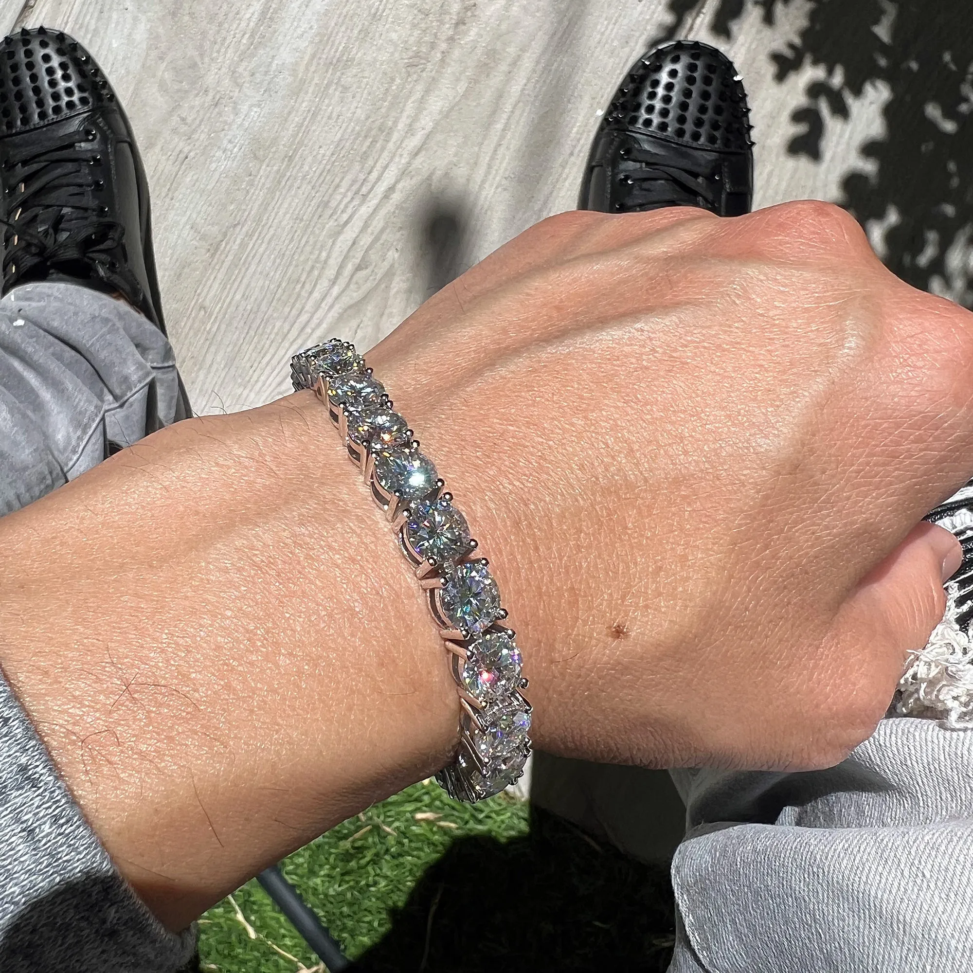 8MM Oversized VVS Moissanite Tennis Bracelet