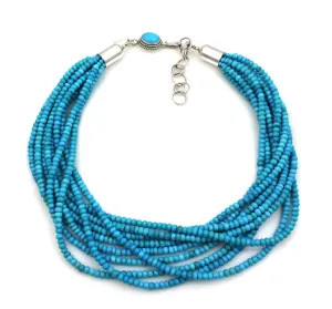 9 Strand Sleeping Beauty Bead Necklace