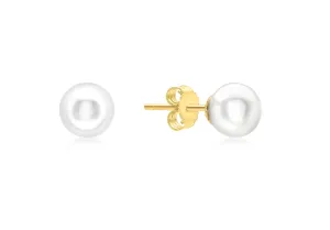 9ct gold 6mm cultured pearl stud earrings 34830