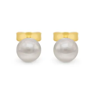 9ct Yellow Gold Pearl Stud Earrings 6mm GEAR021