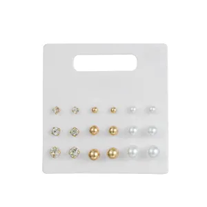 9pk pearl crystal earring gold