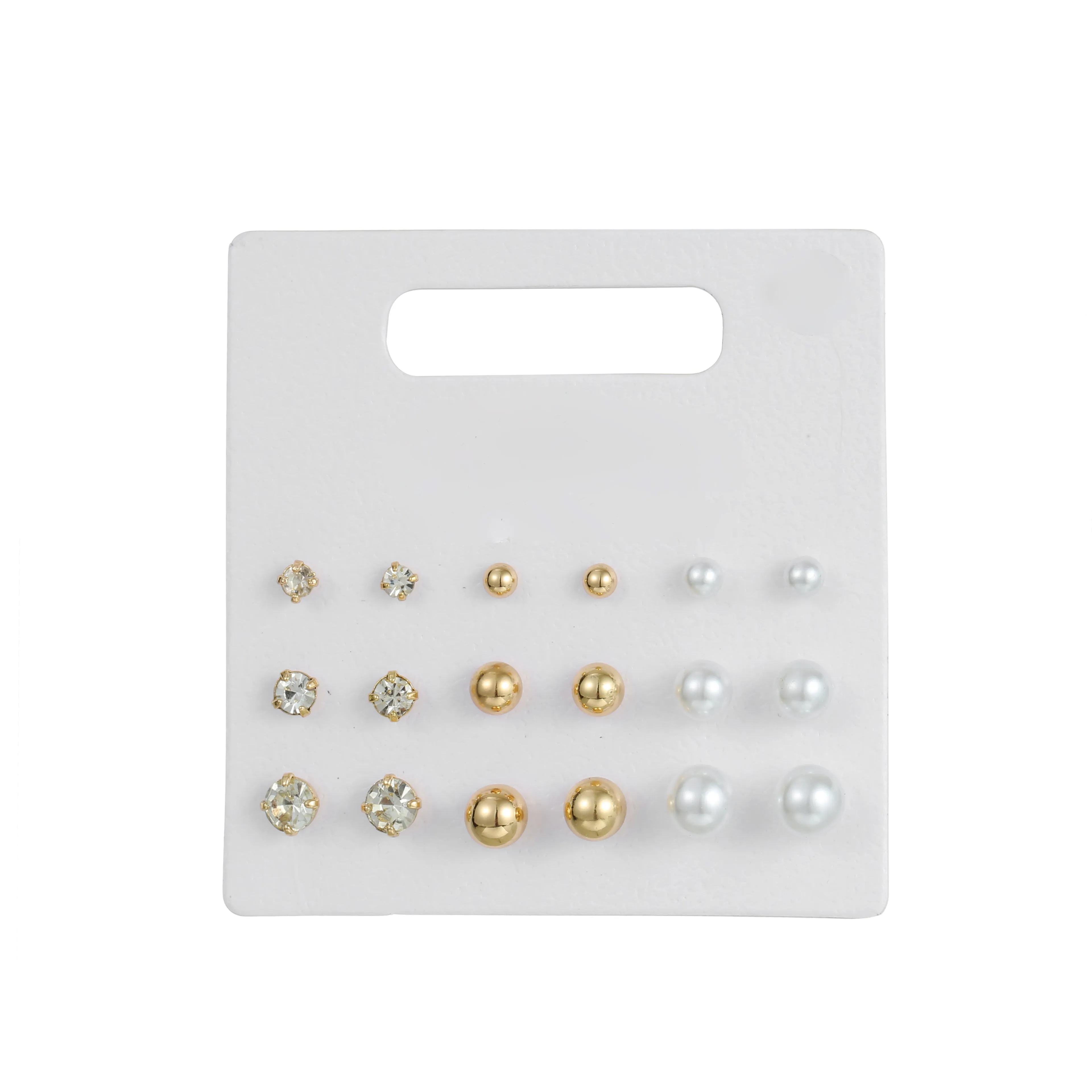 9pk pearl crystal earring gold