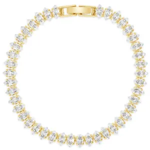 Absolute Gold & Clear Crystal Oval Baguette Bracelet