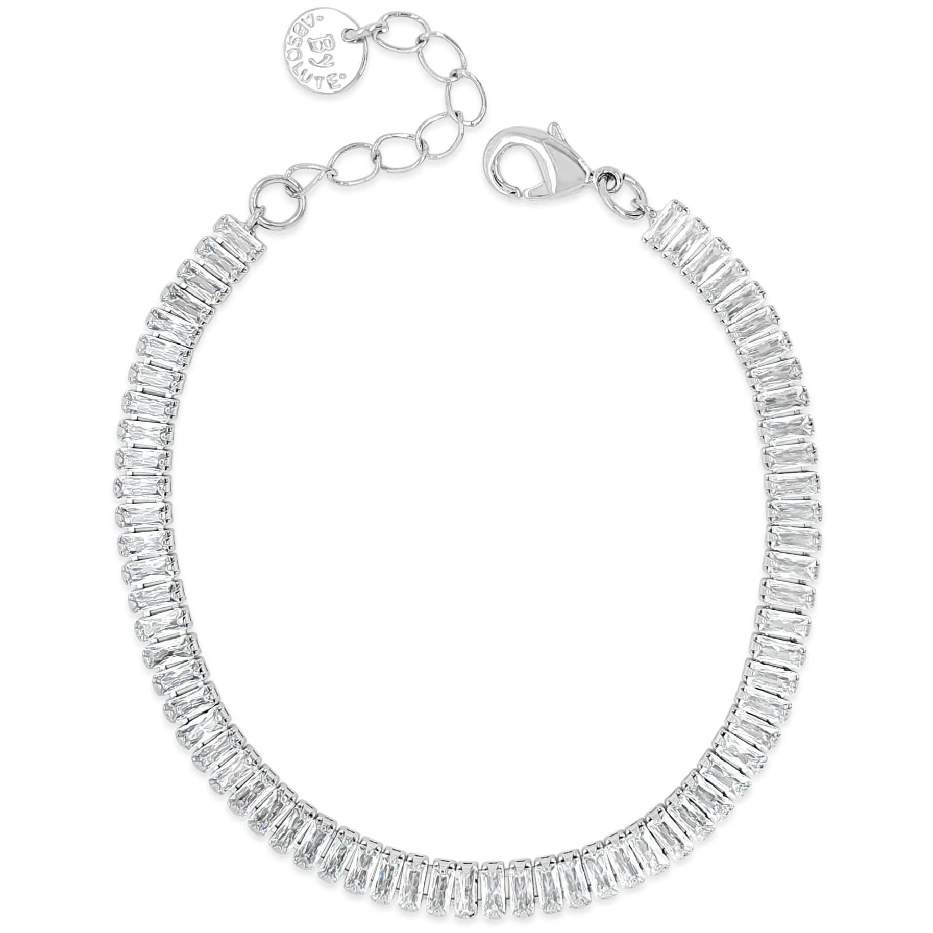 Absolute Silver & Clear Crystal Baguette Bracelet