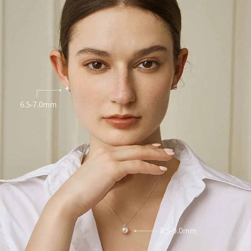 Akoya Pearl 18K Gold Bulb Stud Earrings