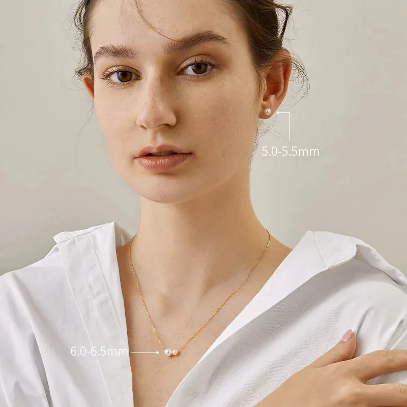Akoya Pearl 18K Gold Bulb Stud Earrings
