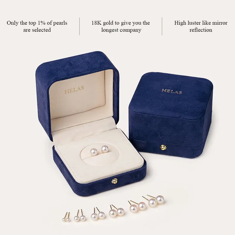 Akoya Pearl 18K Gold Bulb Stud Earrings