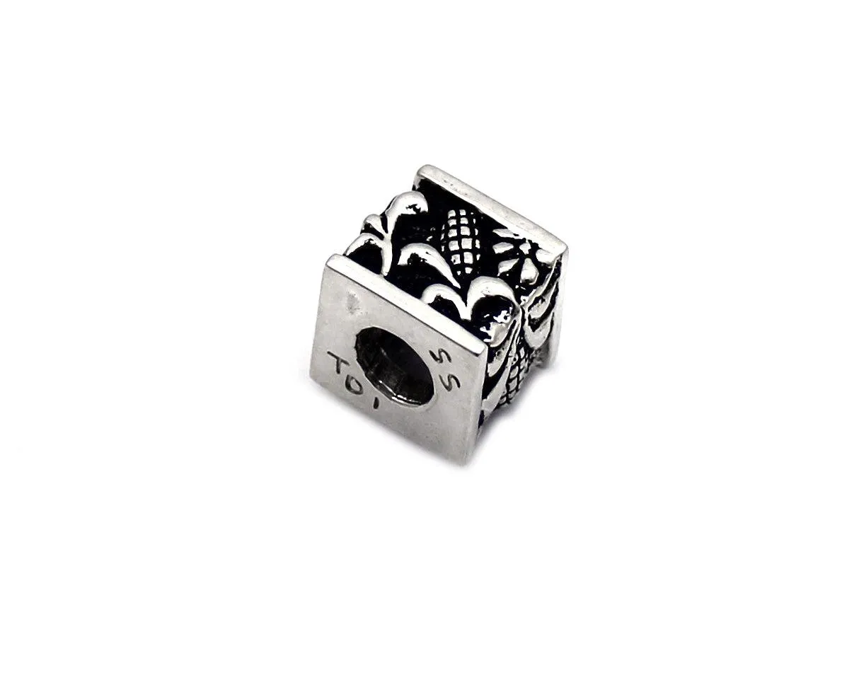 All Silver Square Bead
