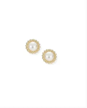 Allure Stud Earrings in Ivory Pearl/Gold