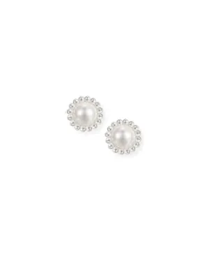 Allure Stud Earrings in Ivory Pearl/Silver
