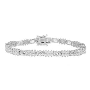 Alternating Oval and Round Tennis Bracelet