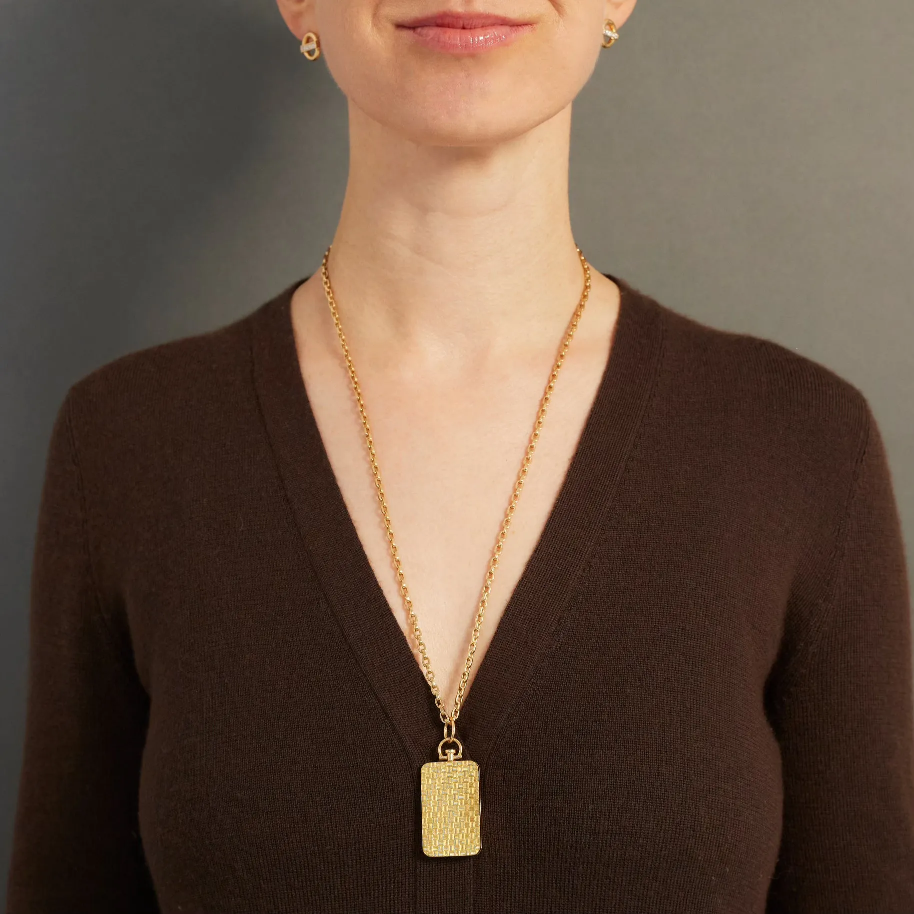 Anchor Chain Necklace 18K Yellow Gold, Small Link, 25"